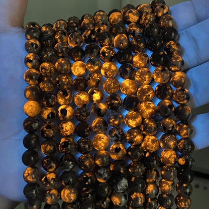 44pcs 8mm Natural Flame Yooperlite Stone Beads Round Healing Energy Power Stone - Image 5