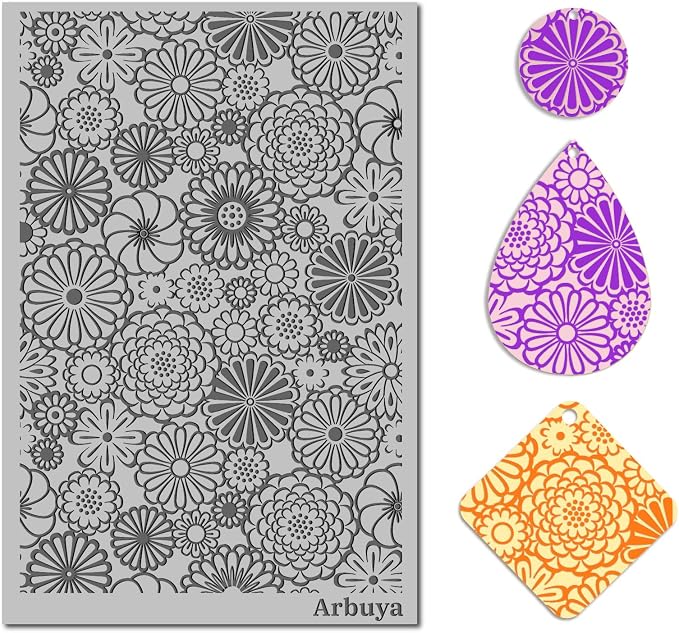 Arbuya Polymer Clay Blossom Flowers Texture Sheets by Arbuya