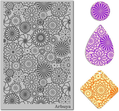 Arbuya Polymer Clay Blossom Flowers Texture Sheets by Arbuya