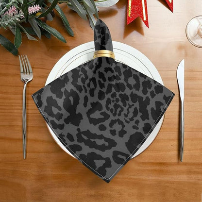 ALAZA Dark Gray Cheetah Leopard Print Cloth Napkins Set of 4, 20x20 Inch - Image 5