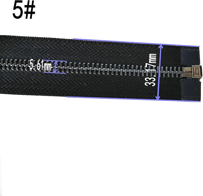 Leekayer 2PCS #5 27 Inch Zipper Black Nickel Teeth Zipper Black Metal Zipper - Image 2