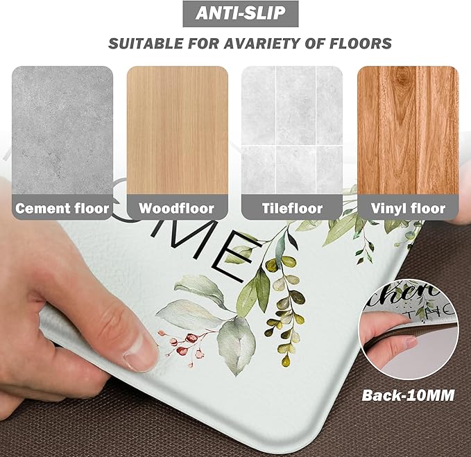 weesire Green Kitchen Rug Anti Fatigue Mats - Image 5