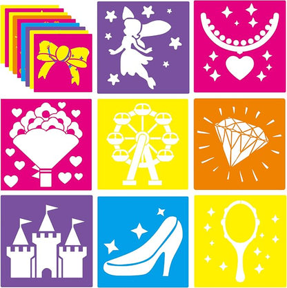 24 Pieces Stencils for Kids, Large Drawing Stencils Chalk Template, 8 Inches by LAQUEENIE