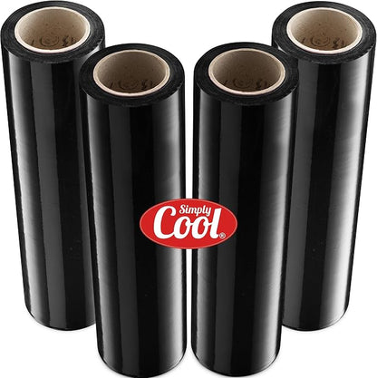 Black Industrial Strength Extra Thick 4 Pack 17.5" 1100 SqFt 80 Gauge Shrink by SimplyCool