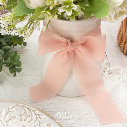 Ribbli Chiffon Silk Ribbon, 1.5 inch x 30 Yard, Blush Pink/Dusty Pink/Mauve - Image 4