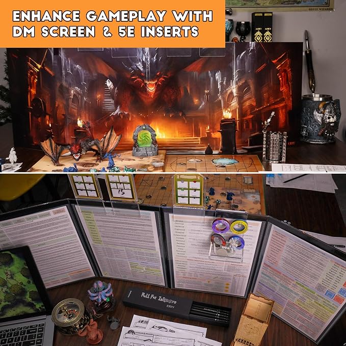 CZYY Foldable Battle Mat with DM Screen, Game Tokens, Dice Set, Markers - Image 4