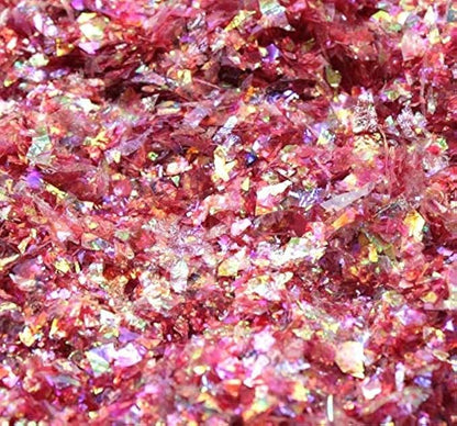 Red-Iridescent Ice Flakes- Iridescent Ice Glitter Flakes by MeyerImports