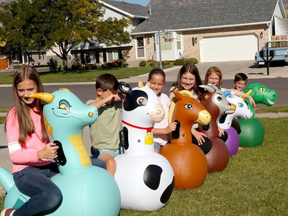 Hearthsong Hop N Go Inflatable Bouncy Cow Riding, Hopping Toys - Image 6