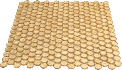 1.03 sq ft/Piece Pack of 1, Glossy Gold Glass Penny Round Mosaic Tiles – 12.2" - Image 7