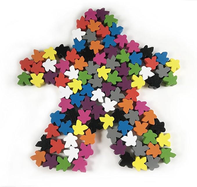 100 Wooden Meeples, Family Games Accessories – Multi-Color Board Game Tokens - Image 4