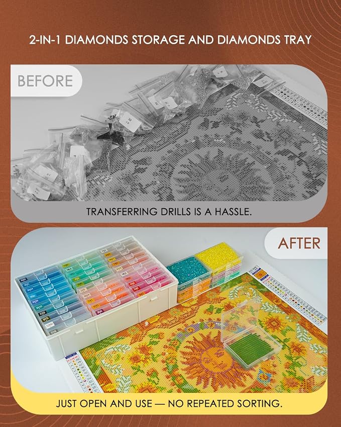 YBUTVY Diamond Art Trays with Lids, Diamond Painting Accessories - Image 6