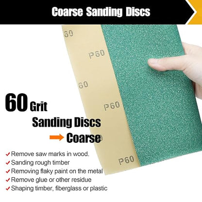 60 Grit Aluminum Oxide Sandpaper, 9x11 Inch Sheets, 12 Pack, Compatible - Image 2