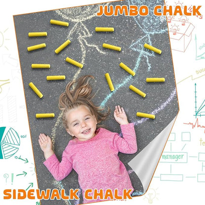 40 Pcs Sidewalk Chalks for Kids Non Toxic Jumbo Chalk for Party Gift Outdoor - Image 4