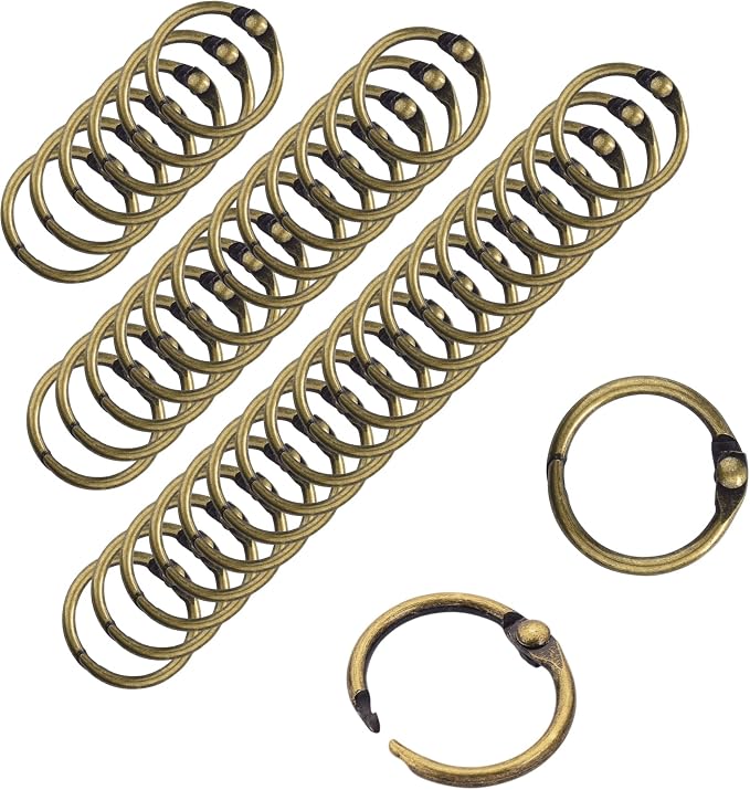 CooBigo 50 Pack Binder Ring, Metal Book Ring Paper Ring Holder 5/8-Inch Loose by CooBigo
