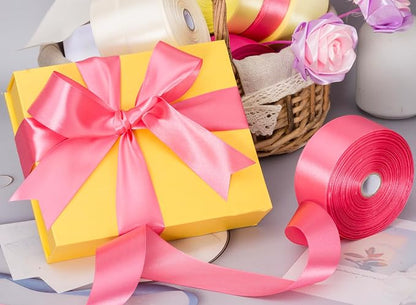 1 1/2 Inch Brink Pink Solid Satin Ribbon, 50 Yards Craft Fabric Ribbon - Image 5
