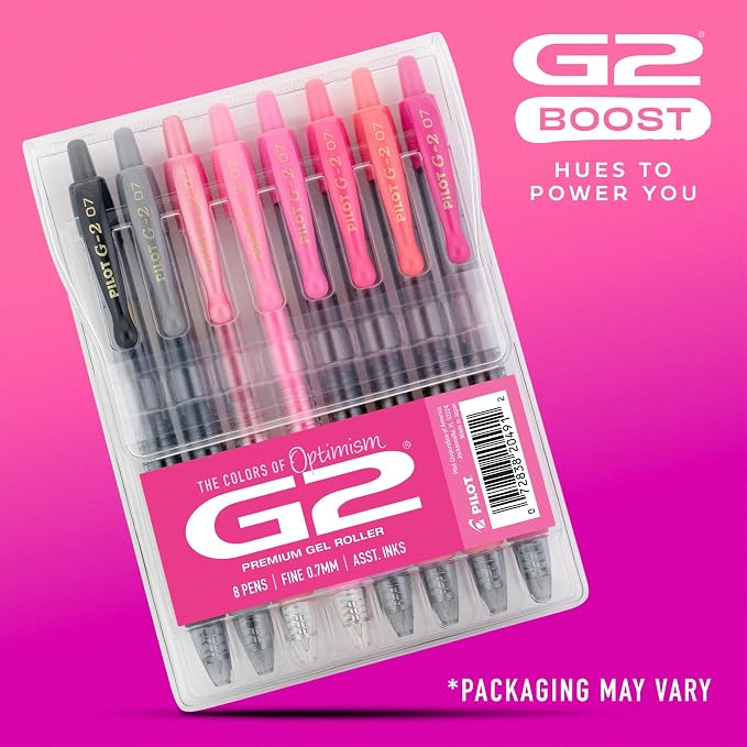 Pilot G2 Premium Gel Roller Pens, Fine Point Gel Pens, Boost Pink Pack - Image 2