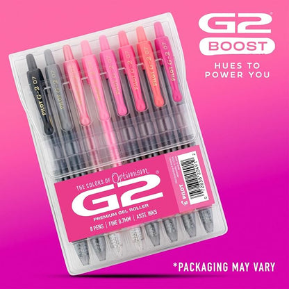 Pilot G2 Premium Gel Roller Pens, Fine Point Gel Pens, Boost Pink Pack - Image 2