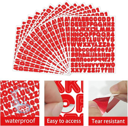 Red Alphabet Letter Stickers, 1/2 inch, 10 Sheets - Image 3