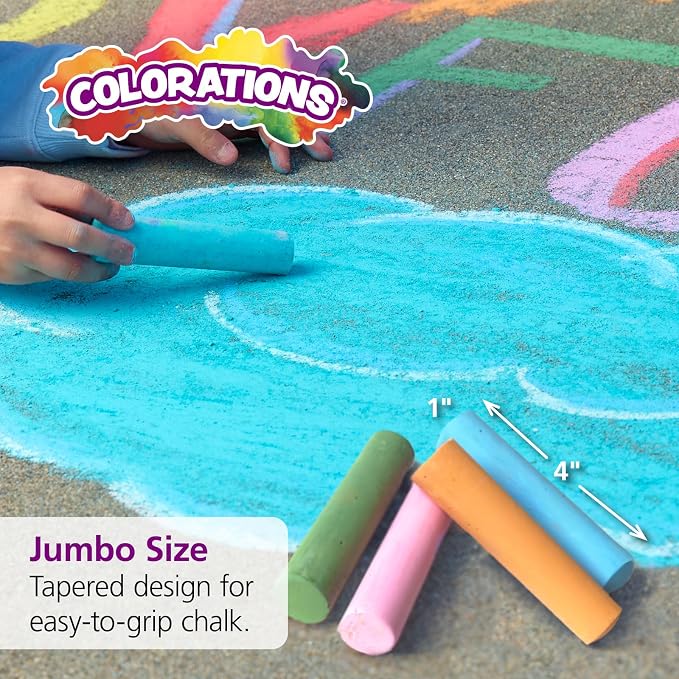Colorations sidewalk chalk classroom pack, Outdoor Play, Screen-free, Creativity - Image 5