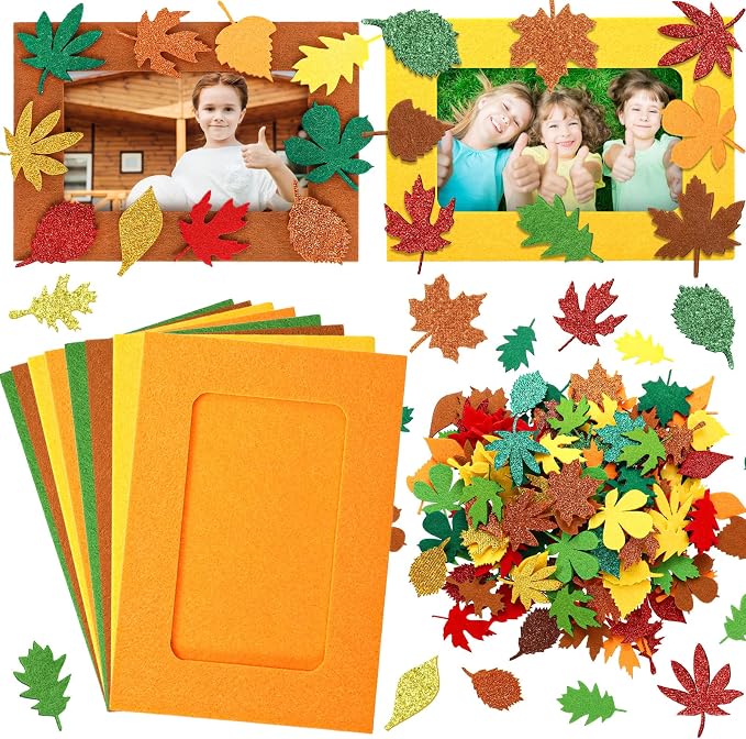 Ferraycle 232 Pcs Fall DIY Picture Frames Craft Kit Thanksgiving Felt Photo by Ferraycle