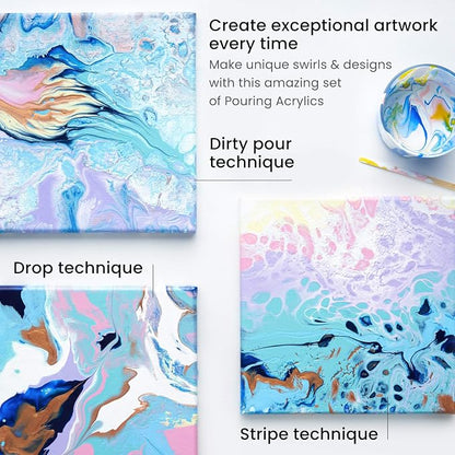 ARTEZA Acrylic Pouring Paint Set, 8 Pastel Colors, 4 oz Bottles, High-Flow Paint - Image 6