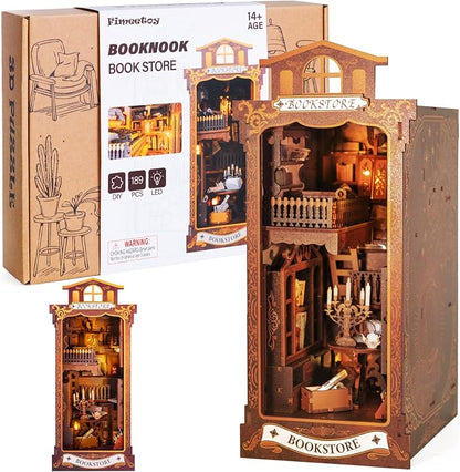 Book Nook Kits for Adults, Miniature House Dollhouse Kit for Teens, DIY Crafts by Fimeetoy