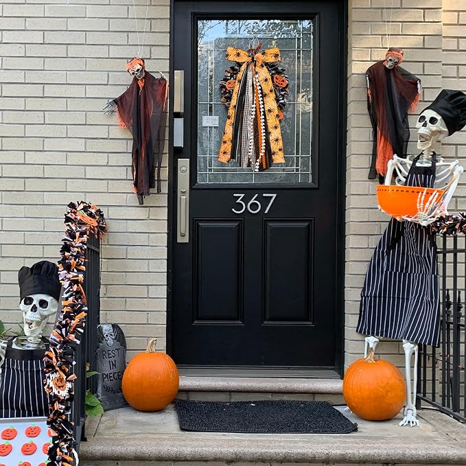 Large Halloween Ribbon Bow for Wreath - Image 5