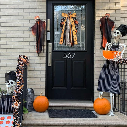 Large Halloween Ribbon Bow for Wreath - Image 5