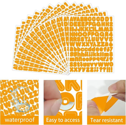 Letter Stickers, 1/2 inch 10 Sheets Orange Alphabet Sticker, Self Adhesive - Image 3