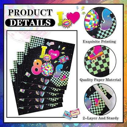 60 Pcs 80s Cocktail Paper Napkins 6.5 x 6.5 Inches Disposable Paper Napkins - Image 3