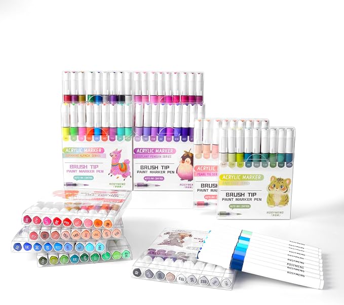 ROSYMENG 9 Color Acrylic Paint Pens, Quick-Drying Waterproof Acrylic Paint - Image 2