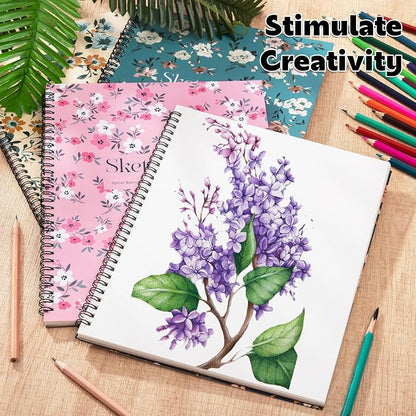 4 Pack Sketch Book, 8.5 x 11Inch Sketchbook, 68lb/100gsm Top Spiral Bound - Image 7