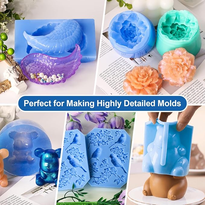 Silicone Mold Making Kit, 22oz 15A Elastic Liquid Silica Gel, Color Sapphire - Image 6