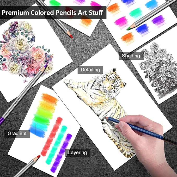 Drawing Kit, Colored Pencils, Charcoal Pencils Art Set and Portable Case - Image 5