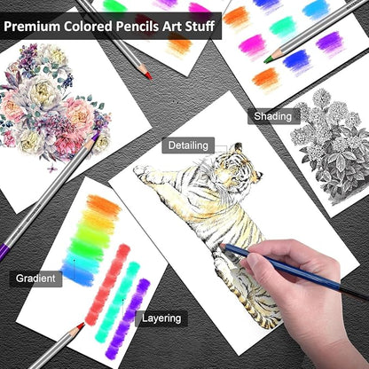 Drawing Kit, Colored Pencils, Charcoal Pencils Art Set and Portable Case - Image 5