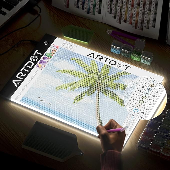 ARTDOT A4 LED Light Pad for Diamond Painting Kits for Adults, USB Powered - Image 2