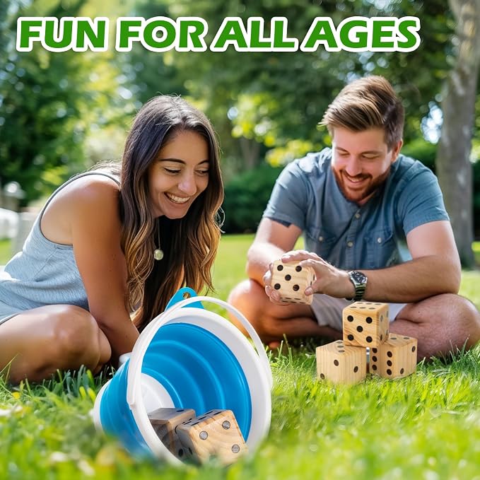 ropoda 3.5" Giant Wooden Yard Dice Set - Image 2