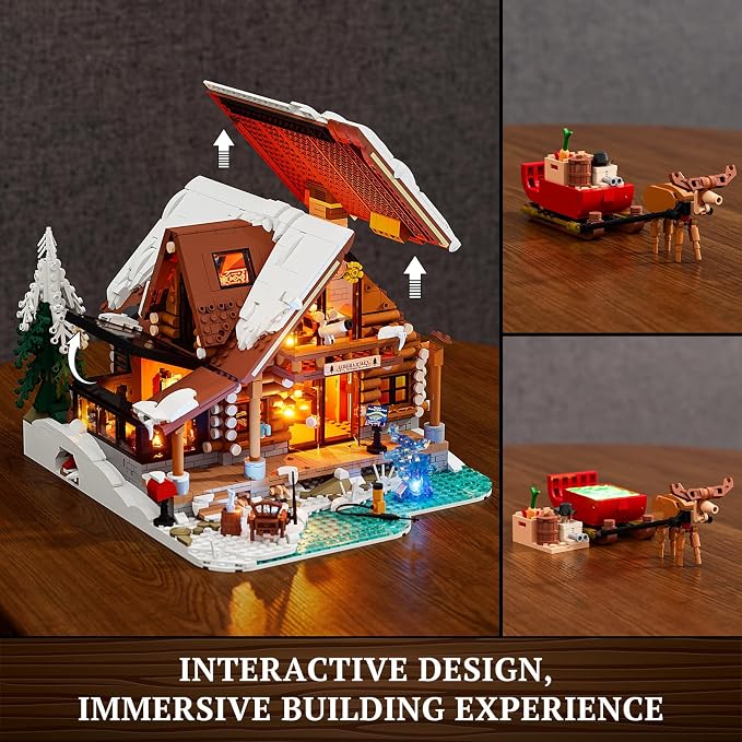 Aurora-Cabin Christmas Lighting-Building-Bricks Set - Image 3