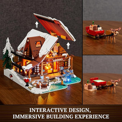 Aurora-Cabin Christmas Lighting-Building-Bricks Set - Image 3