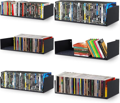 U Shape Floating Shelves Wall Mount Metal Bookshelf CD DVD Storage Display by Patioer