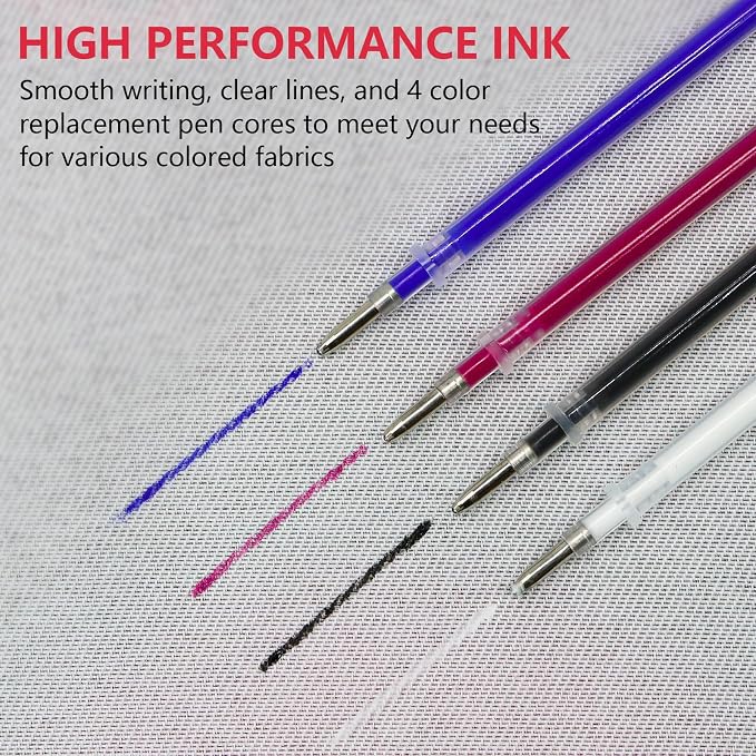 20 Pcs Heat Erasable Pens for Fabric 4 Colors Heat Erasable Fabric Marking Pens - Image 4