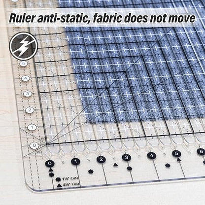 Quilting Ruler, 17-3/4in x 22in, Slotted Patchwork Ruler & Template, Non-Slip - Image 6