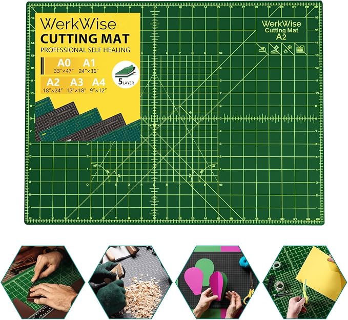 Thickness-Upgraded 18" x 24" Self Healing Sewing Mat, WerkWise Rotary Cutting by Unknown