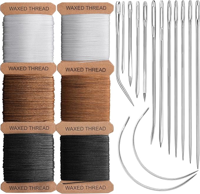 IMZAY 132 Yards Upholstery Repair Kit, 0.55MM and 0.8MM Waxed Sewing Thread by Imzay