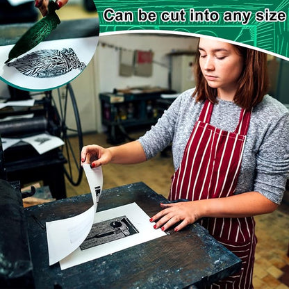 Yeaqee 8 Pcs 8 x 10 Inch Linoleum Block Rubber Carving Block Soft Linocut - Image 4