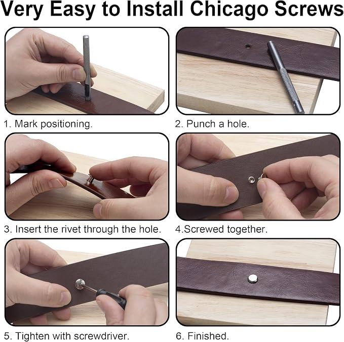 YORANYO 150 Sets 8MM Chicago Screws Leather Rivets - Image 6