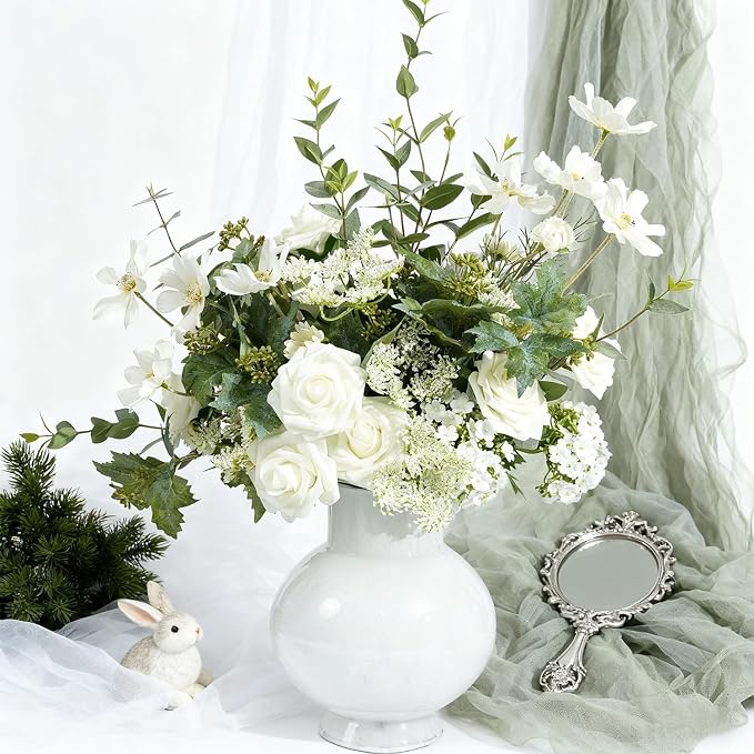 Artificial Flowers Foam Fake Roses 25pcs White Roses - Image 4