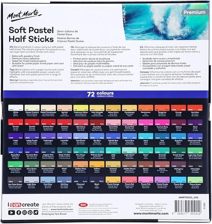 Mont Marte Soft Pastel Half Sticks 48pc, Pastels Art Supplies, Artist Quality - Image 9