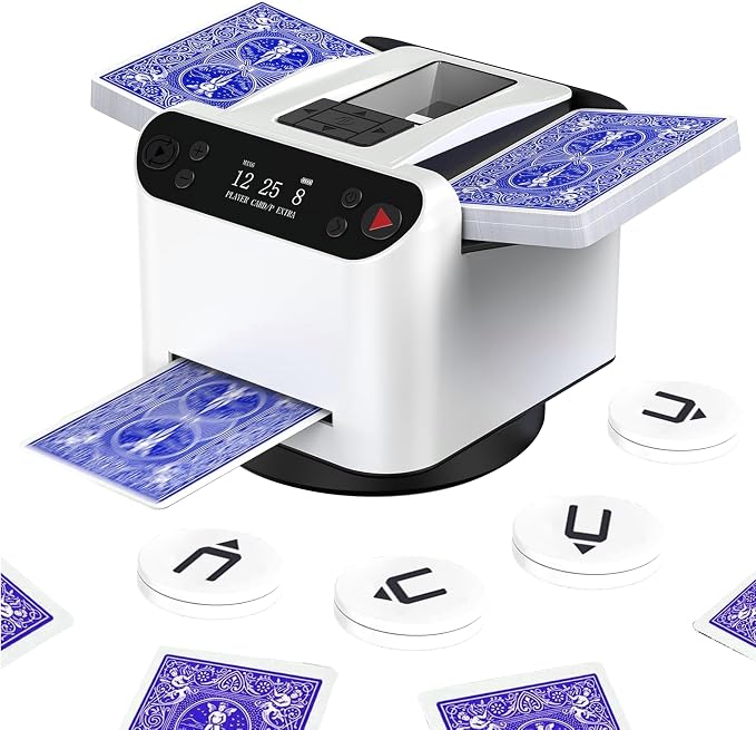 Automatic Card Shuffler and Dealer 360°Rotating 2 Decks Card Dealer by Aoikoy