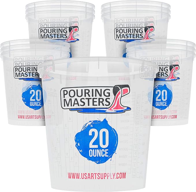 Pouring Masters 20 Ounce Graduated Plastic Mixing Cups by Pouring+Masters